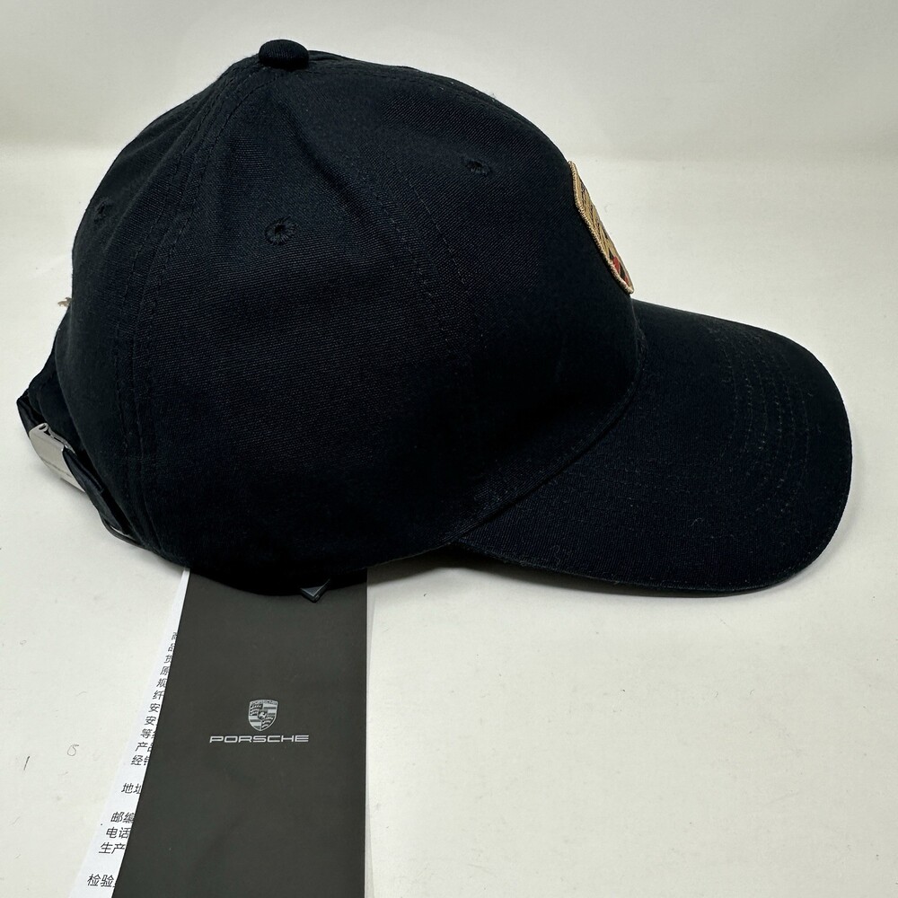 Porsche Motorsport Hat Cap Men Strapback Black Solid Shield Embroidery Racing - Picture 5 of 7